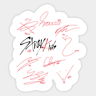 Design with the autographs of the stray kids group Sticker